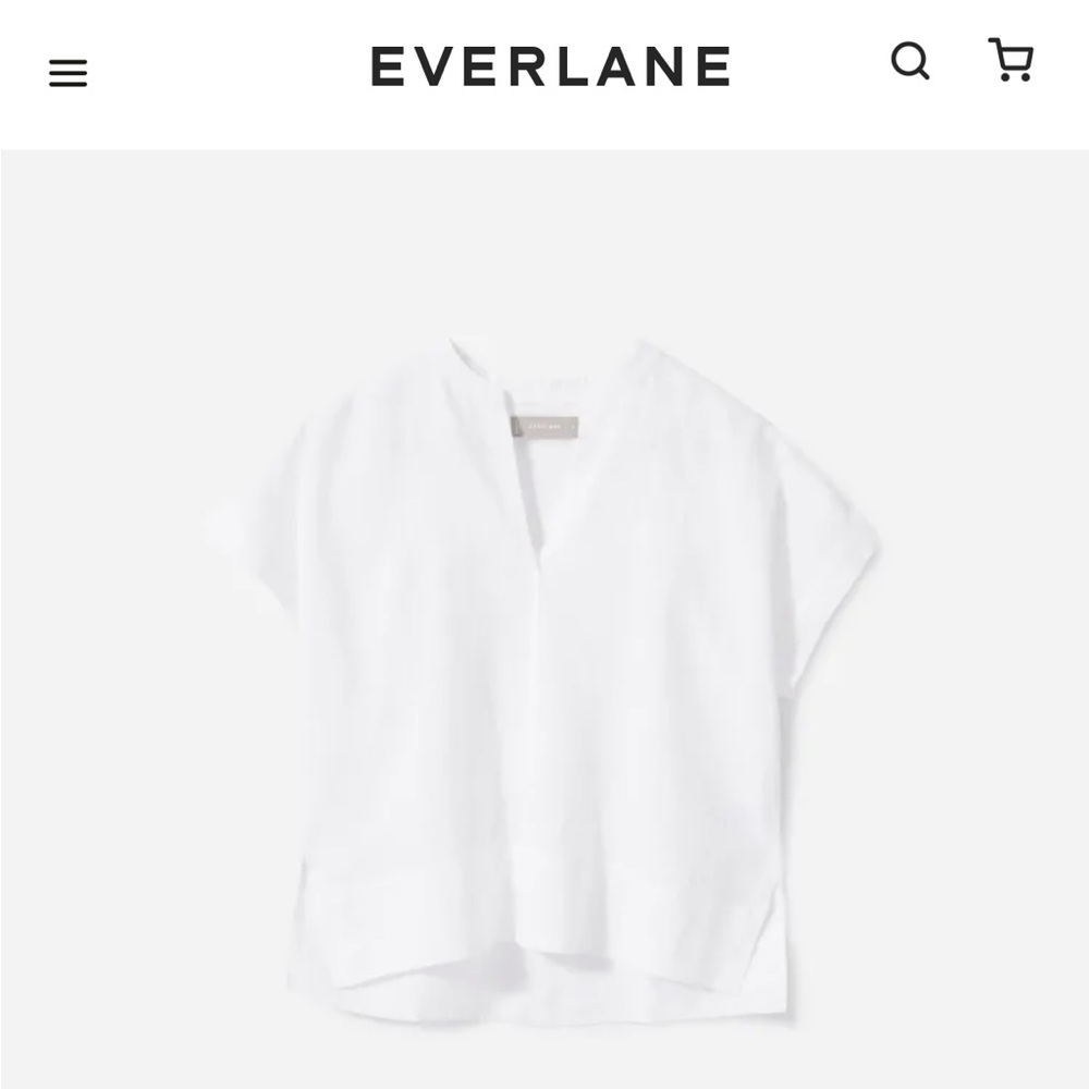 Everlane Split-Neck Linen Top - great condition